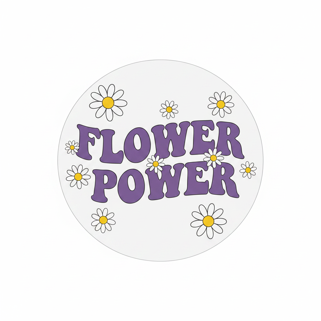 Flower Power Round Sticker