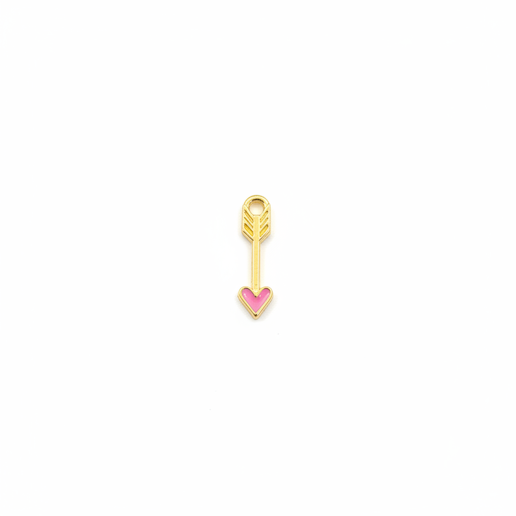 Gold Arrow Heart Charm