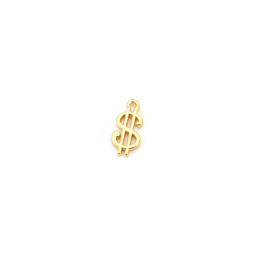 Gold Dollar Sign Charm