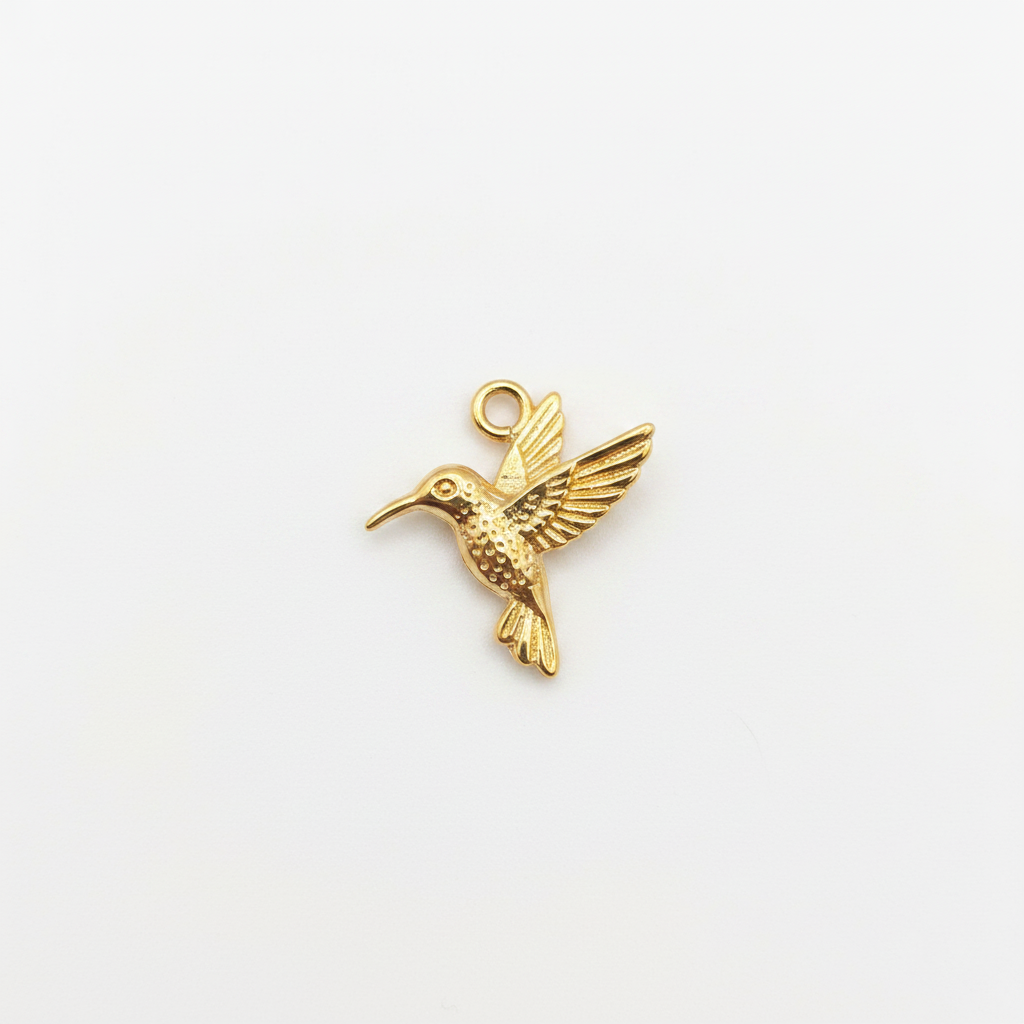 Gold Hummingbird Charm
