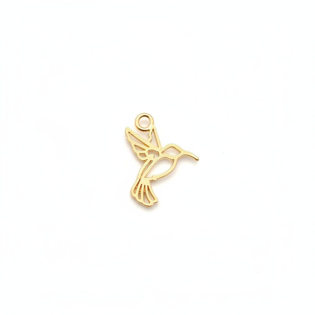 Gold Hummingbird Charm