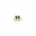 Green Bow Ring on White Background