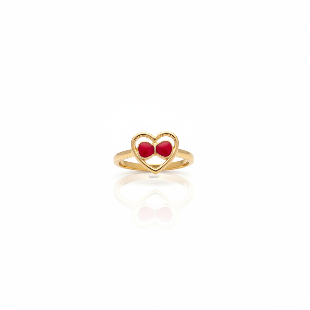 Heart Cherry Ring - White Background