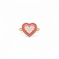 Heart Enamel Ring - Straight Studio Shot