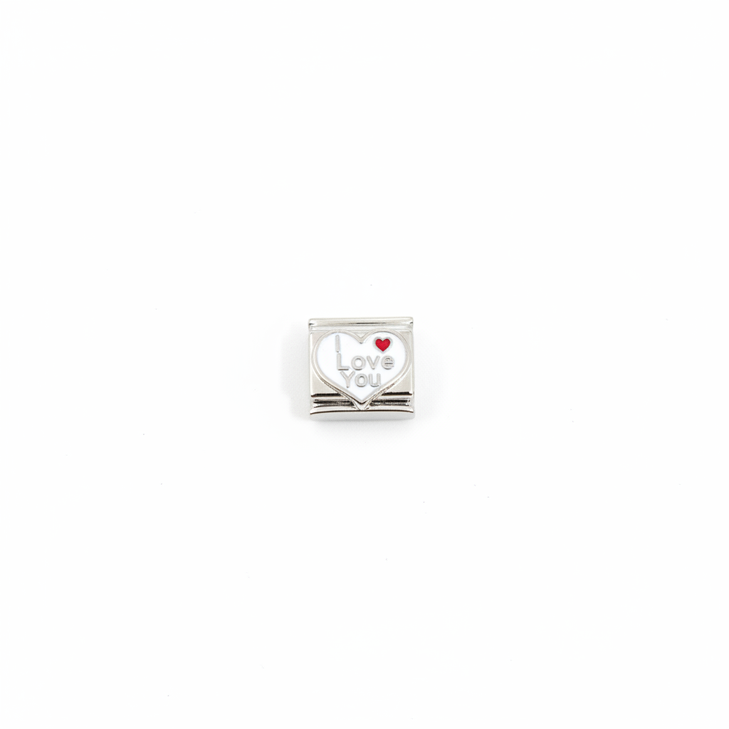 I Love You Heart Charm - White Background