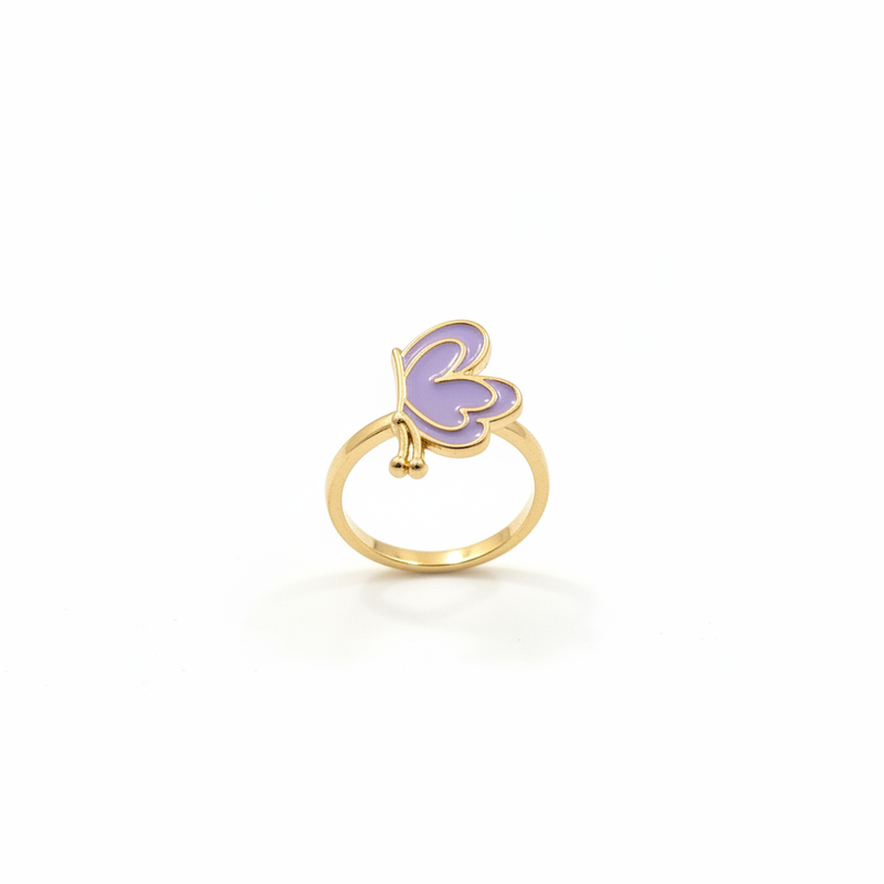 Lavender Butterfly Charm Ring
