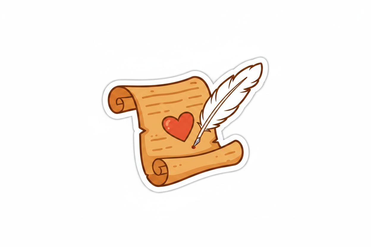 Love Scroll Sticker