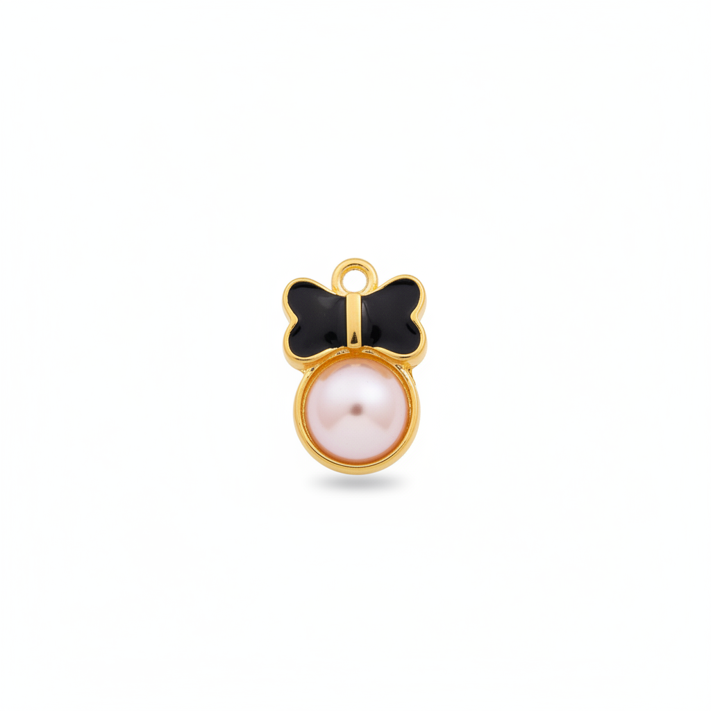 Pearl Butterfly Charm - White Background