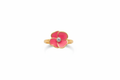 Pink Flower Ring on White Background