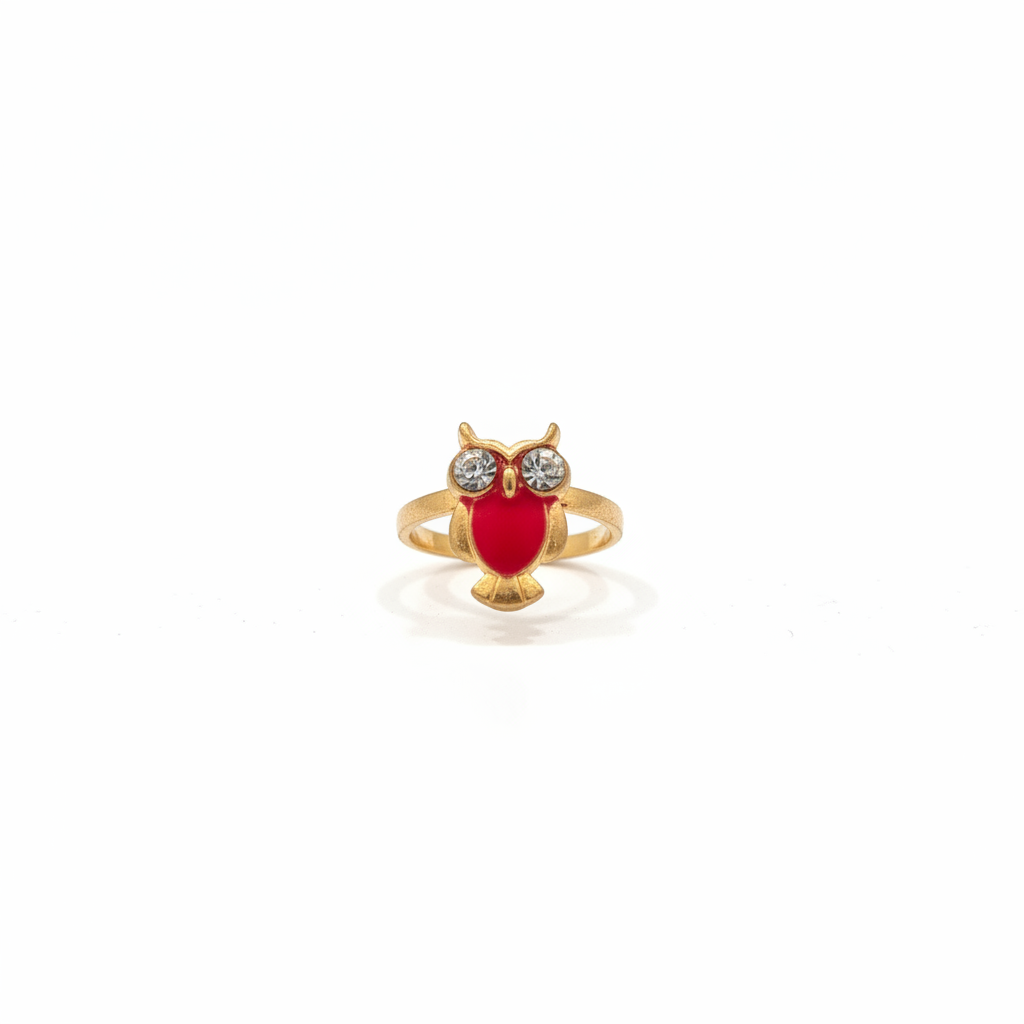 Red Owl Charm Ring