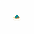 Teal Clover Ring - White Background
