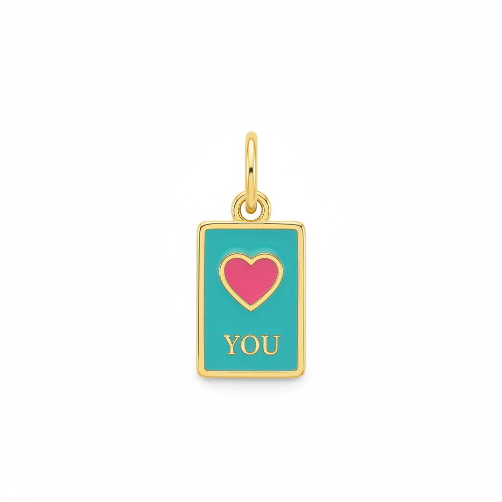 Teal Heart Charm