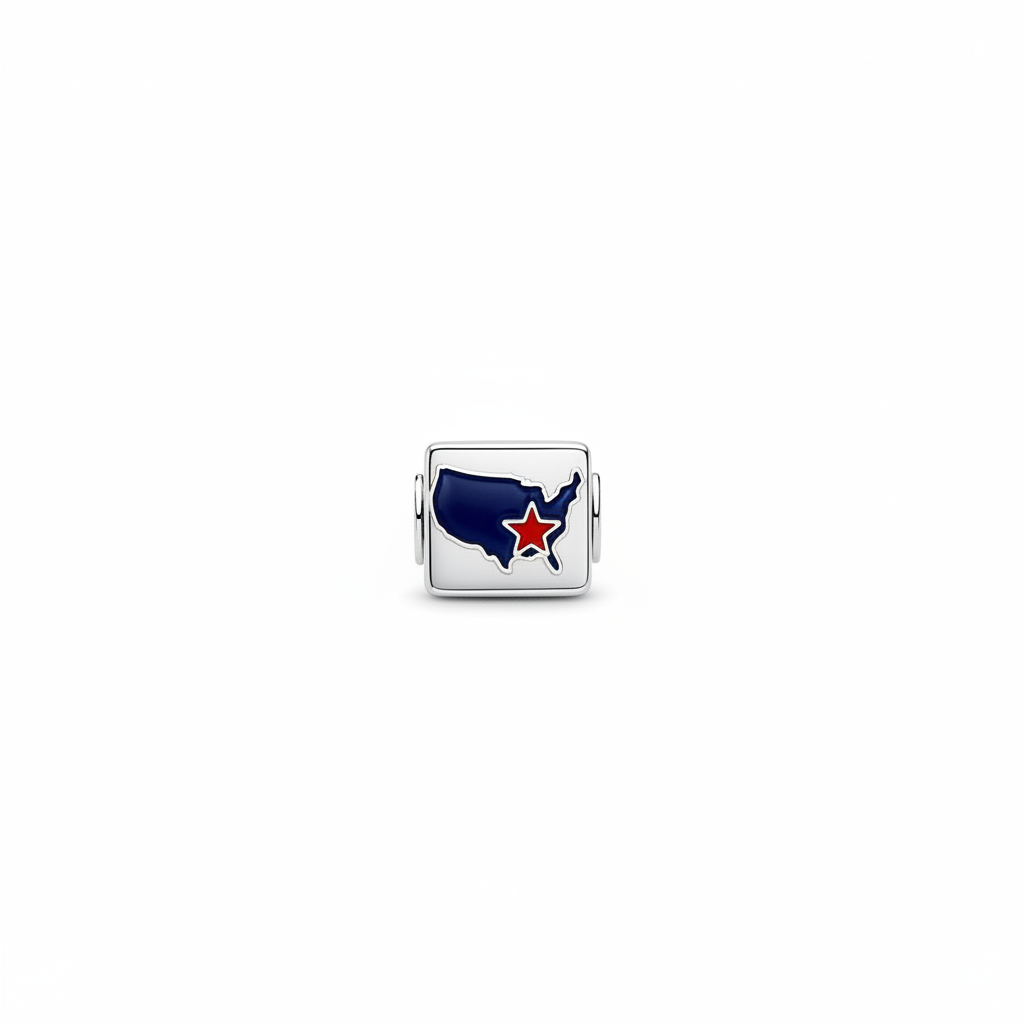 USA Flag Charm - White Background